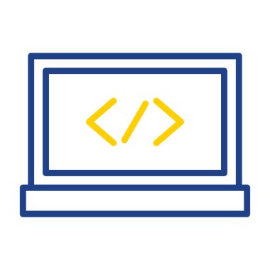 Kod işareti. Kodlama simgesi. vektör illüstrasyonu