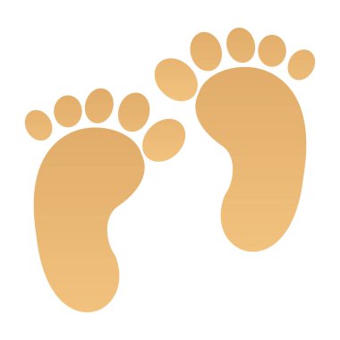 Ayak izi simgesi, vektör illüstrasyonu basit tasarım