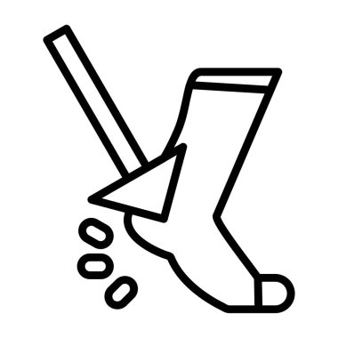 buz hokeyi çizme ikonu vektör ince çizgi işareti