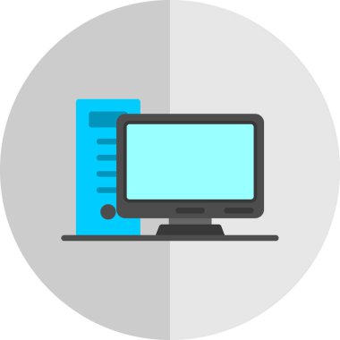 pc bilgisayar simgesinin vektör illüstrasyonu 