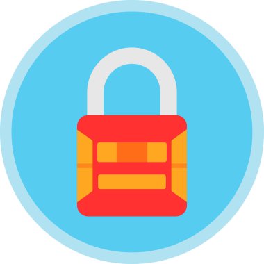 Asma kilit simgesi. web tasarımı için güvenlik kilidi simgesinin karikatür çizimi