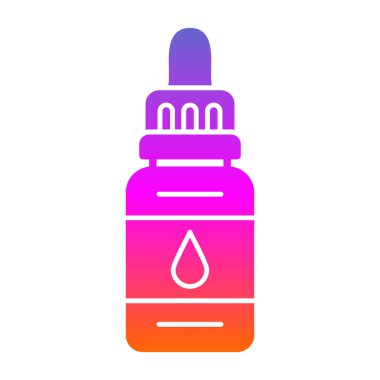 Beyaz arka planda izole edilmiş bir damla su ikonu olan renk çizgisi şişesi. Renkli gradyan tarzı. vektör illüstrasyonu