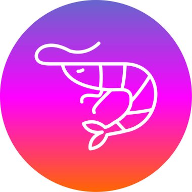 Basit Karides simgesi, vektör illüstrasyonu