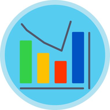 Bar grafik simgesinin vektör illüstrasyonu 
