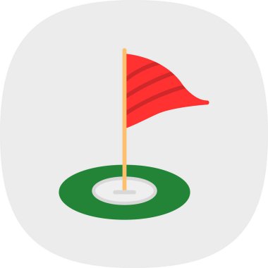 Golf bayrağı simgesinin vektör illüstrasyonu 