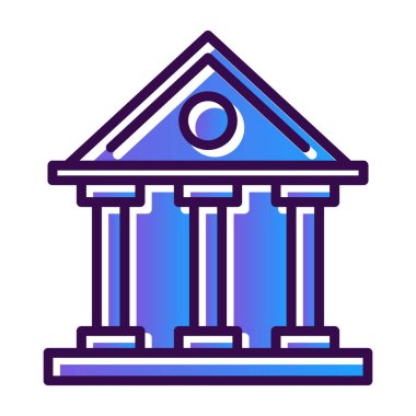 Banka binası. Web simgesi basit illüstrasyon