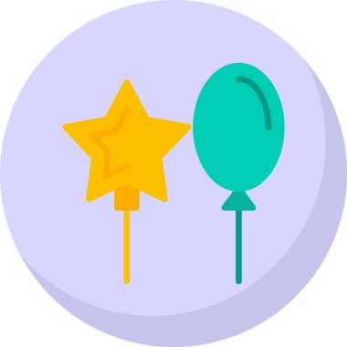 Balonlar. Web simgesi basit illüstrasyon  