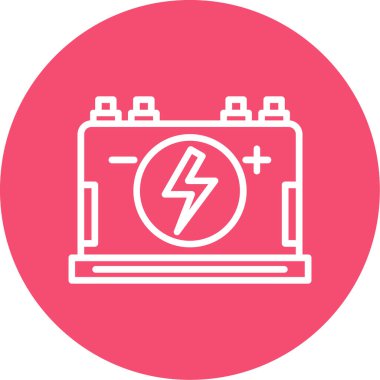 Şimşek simgesi ve vektör illüstrasyonlu elektrik bataryası