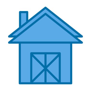 Ahır renkli simge vektör illüstrasyonu basit tasarım