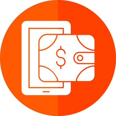 dijital cüzdan simgesi, vektör illüstrasyonu basit tasarım