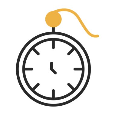 Cep saati simgesi, vektör illüstrasyonu 