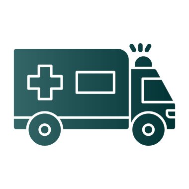 düz ambulans simgesi vektör illüstrasyonu