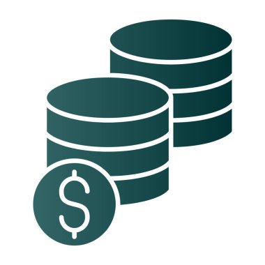 Bozuk para simgesi, stok vektör çizimi düz tasarım