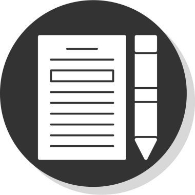 Kağıt ve kalem. Web simgesi basit illüstrasyon