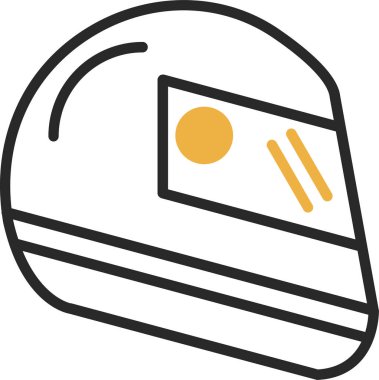 Kask simgesi basit tasarım illüstrasyonu 