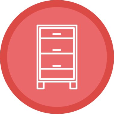 Çekmeceler, mobilya simgesi, basit illüstrasyon 