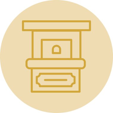 Bilet Ofisi simgesi vektör illüstrasyonu