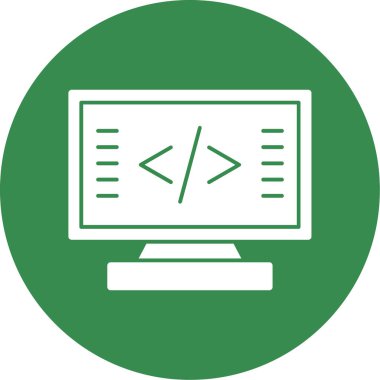 Kod işareti. Kodlama simgesi. vektör illüstrasyonu