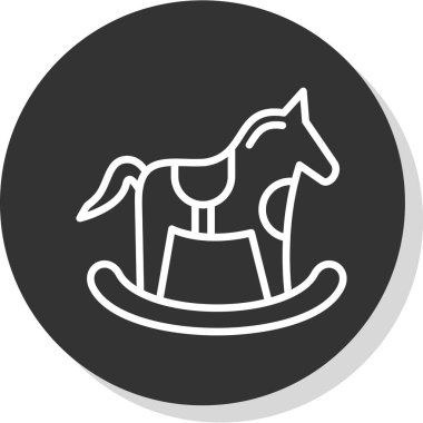 Sallanan at oyuncağı simgesi, vektör illüstrasyonu