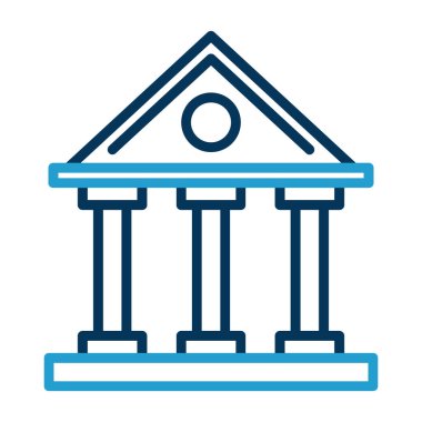 Banka binası. Web simgesi basit illüstrasyon