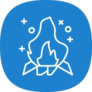 Şenlik ateşi. Web simgesi basit tasarım