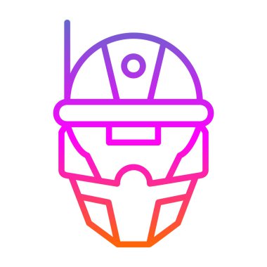 Siber uzay Kask ikon vektör illüstrasyonu