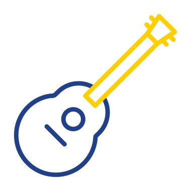 Akustik gitar ikonu, müzik aleti. Vektör illüstrasyonu.