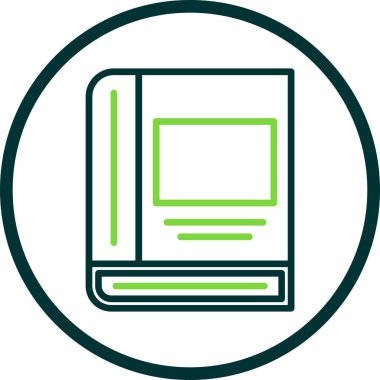 Kitap satırı simgesi, vektör çizim 