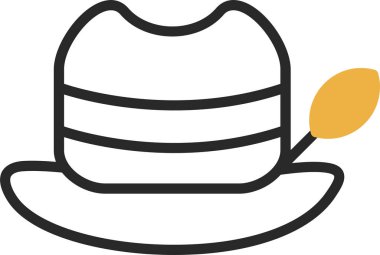 şapka moda aksesuar simgesi dosya ana hatları biçiminde