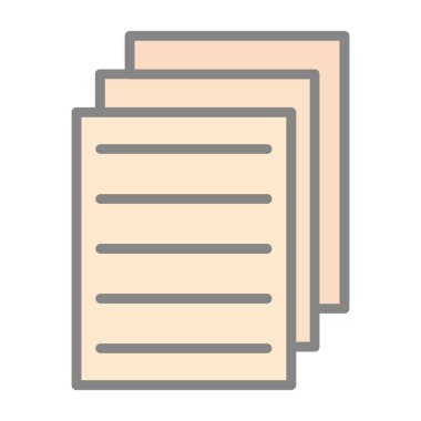 Kağıt Belgesi Simgesi Vektör illüstrasyonu