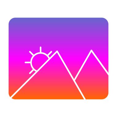 güzel günbatımı vektör simgesi