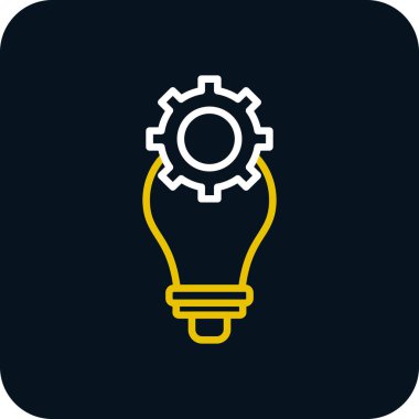 Dişli simgesi olan ampul, vektör illüstrasyon grafik tasarımı