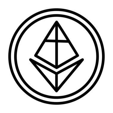 ethereum simgesi. Beyaz arkaplanda izole edilmiş web tasarımı için ethereum vektör simgesi