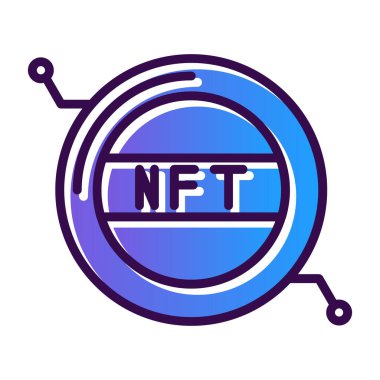 nft kripto para birimi düz simge vektör çizimi