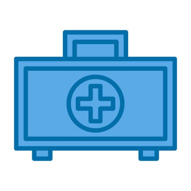 Basit düz ilk yardım kiti vektör illüstrasyonu