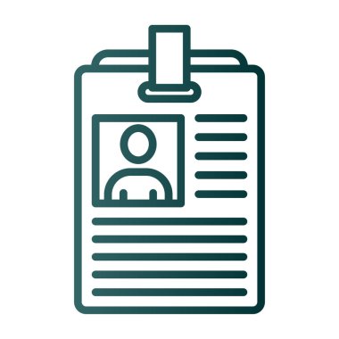 Tanımlama kartı vektör simgesi. Basit taslak illüstrasyon sembolü