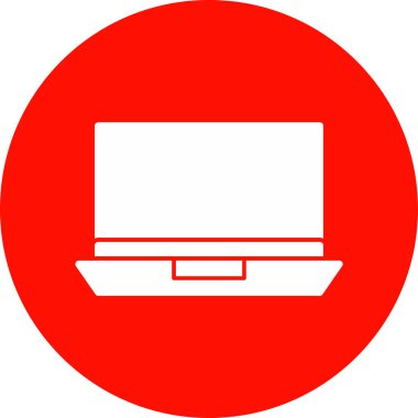 Basit dizüstü bilgisayar simgesi, vektör illüstrasyonu