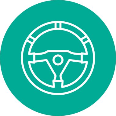 araba direksiyonunun düz simgesi, vektör resimli 