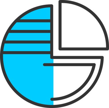 Pasta grafiği simgesinin vektör çizimi 