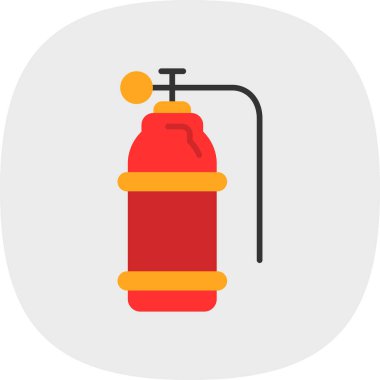 Oksijen tankı simge basit tasarım illüstrasyonunu özetledi