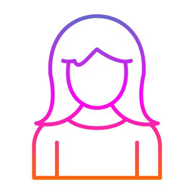 kız düz simgesi, vektör illüstrasyonu