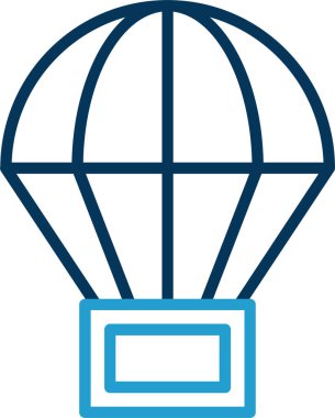 paraşüt ağ simgesi, vektör illüstrasyonu