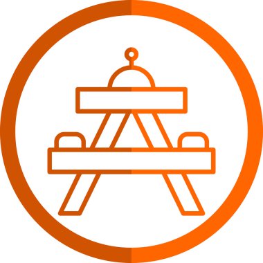 Bir piknik tablosu simgesinin vektör çizimi 