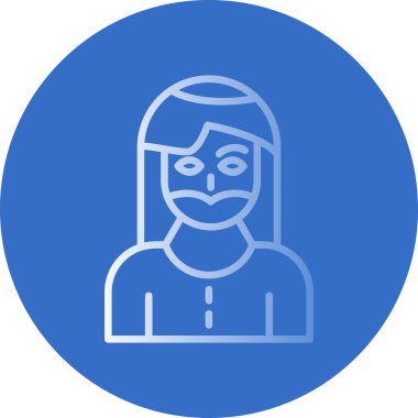 Sakallı kadın simgesi, vektör illüstrasyonu