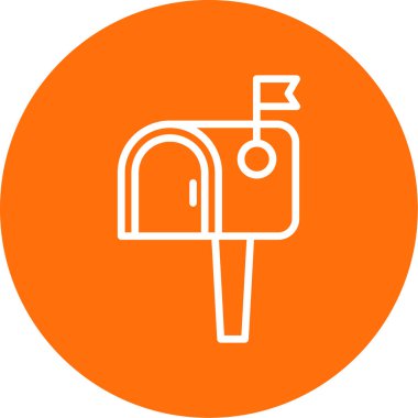 Posta kutusu düz simgesi, vektör illüstrasyonu