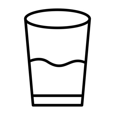 Bir bardak su, içecek ikonu, beyaz arkaplanda izole edilmiş. 