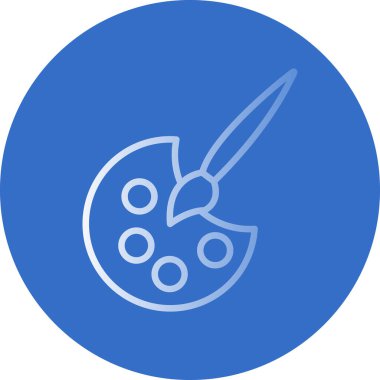 Palet boyama ve boya fırçası simgesi, vektör illüstrasyonu