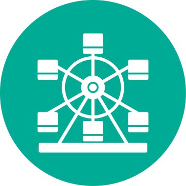 Dönme dolap ağ simgesi, vektör illüstrasyonu 