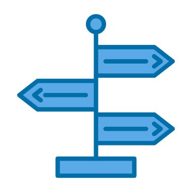 Yön, işaret direği simgesi. Basit vektör illüstrasyonu