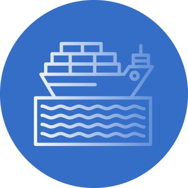 Kargo gemisi kutsal kişilerin resmi, vektör çizim